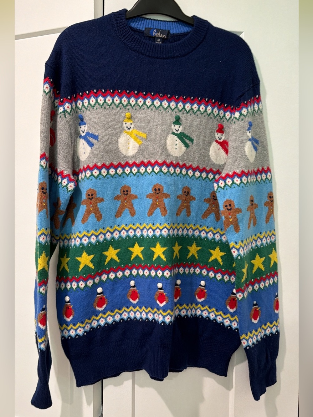 Boden men's Christmas fair isle sweater medium like new